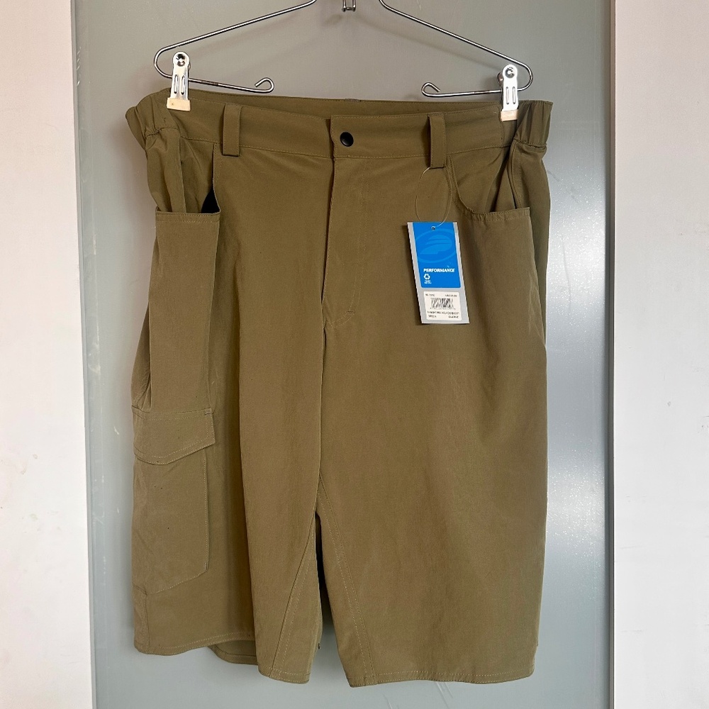 Performance Men's Bike Shorts XL Olive Green Cargo Cycling Baggy NWT